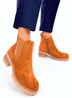 Sztyblety na obcasie BRIA CAMEL