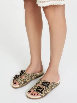 Klapki Kwiatowy Ogród BLACK