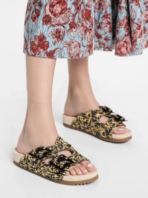 Klapki Kwiatowy Ogród BLACK