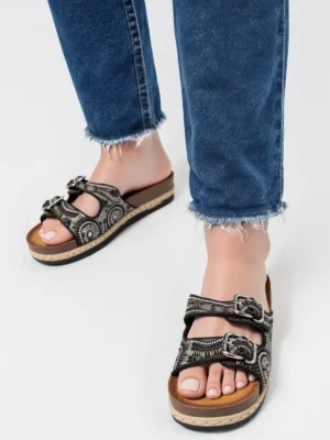 Klapki Etno Sparkle BLACK