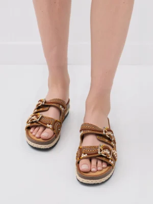 Sandały Etno Dekor Camel