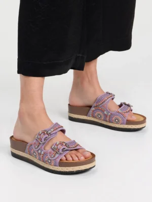 Klapki Perła Etno PURPLE
