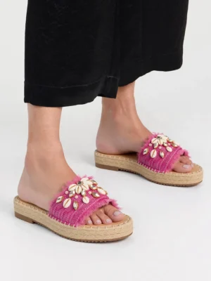 Klapki Boho Chik Fushia