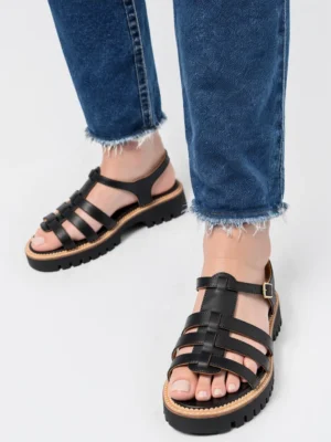 Sandały casualowe z paskami w kolorze Black