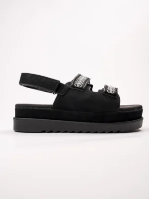 Sandały damskie na platformie z ozdobnymi paskami BLACK – wygodne i stylowe