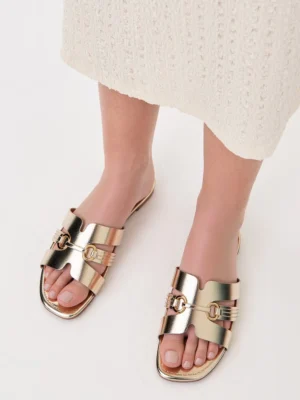 Baleriny damskie eleganckie w kolorze GOLD