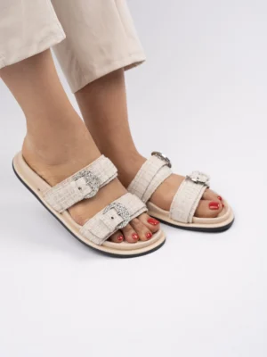 Sneakersy damskie eleganckie w kolorze Beige