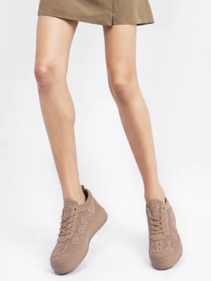 Półbuty damskie eleganckie w kolorze Khaki