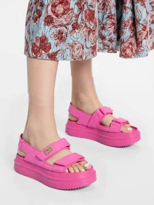 Sandały damskie eleganckie w kolorze Fushia