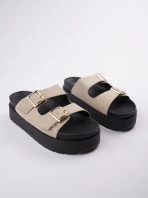 Sandały damskie eleganckie w kolorze Taupe