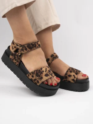 Kozaki damskie eleganckie w kolorze LEOPARD