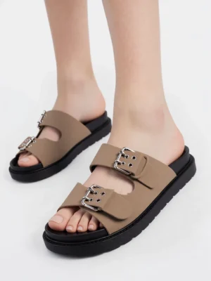 Obuwie damskie eleganckie w kolorze Khaki