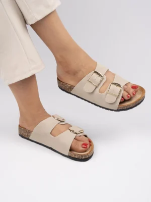 Kozaki damskie eleganckie w kolorze Beige