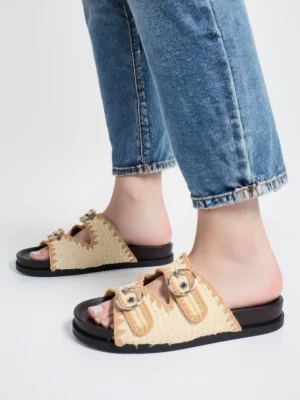 Espadryle damskie eleganckie w kolorze Beige