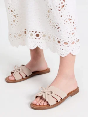 Baleriny damskie eleganckie w kolorze Beige