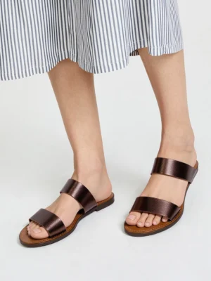 Botki damskie eleganckie w kolorze Bronze