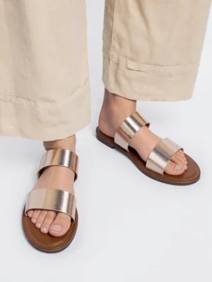 Espadryle damskie eleganckie w kolorze Gold