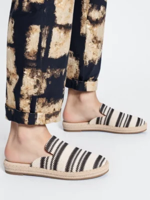 Mokasyny espadryle z tkanego materiału w kolorze Black