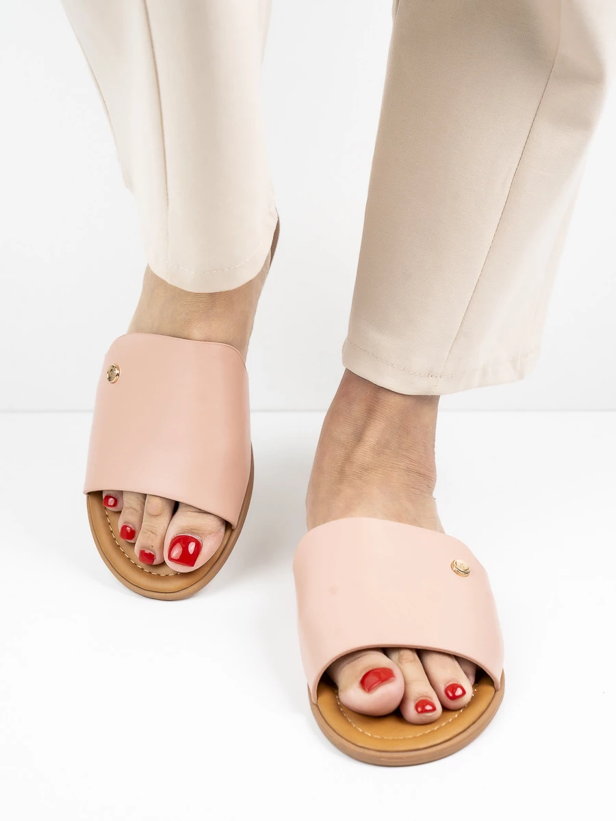 Modne klapki damskie eleganckie w kolorze Pink