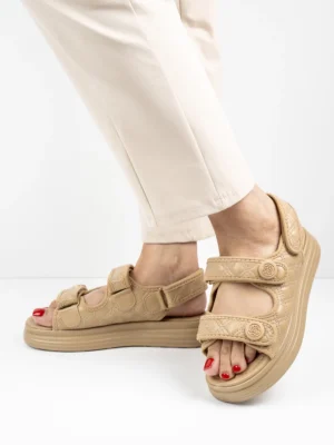 Modne sandały damskie w kolorze Khaki