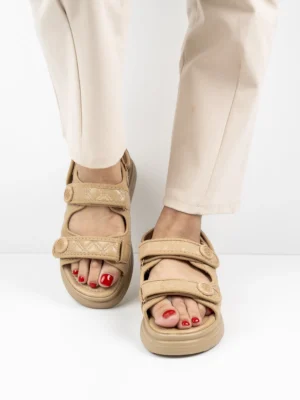 Modne sandały damskie w kolorze Khaki