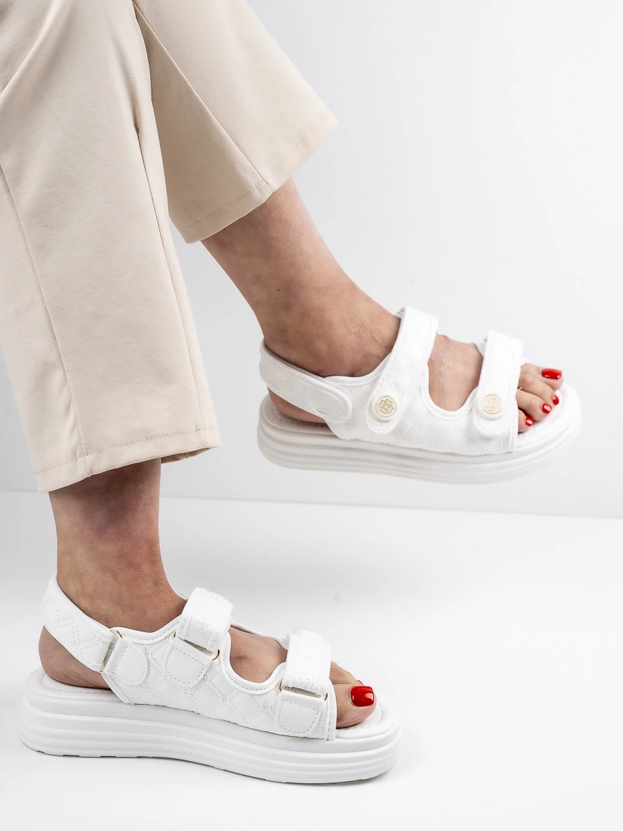 Sandały WHITE QUILTED