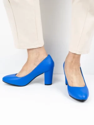 Czółenka klasyczne na słupku Blue