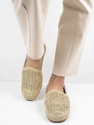Modne Espadryle damskie w kolorze Gold.