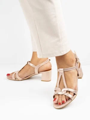 Modne sandały damskie w kolorze Champagne