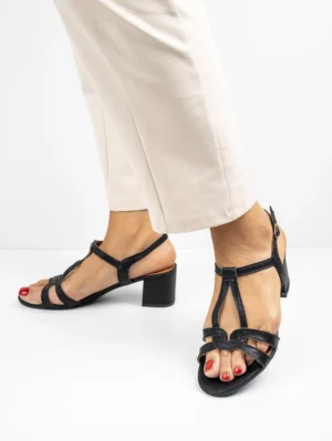Sandały damskie eleganckie na platformie w kolorze Black