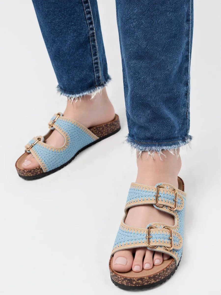 Espadryle damskie z wzorem i plecionym noskiem Nero