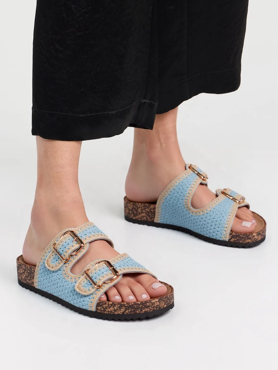 Espadryle damskie z wzorem i plecionym noskiem Nero