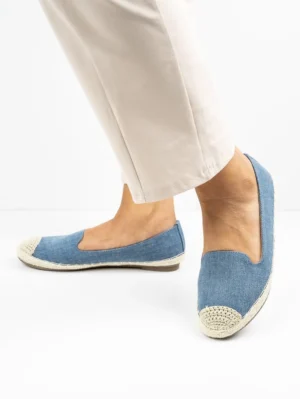 Espadryle Damskie z Tkaniny Niebieskie