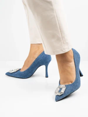 Modne czółenka damskie w kolorze Jeans