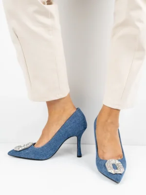 Modne czółenka damskie w kolorze Jeans