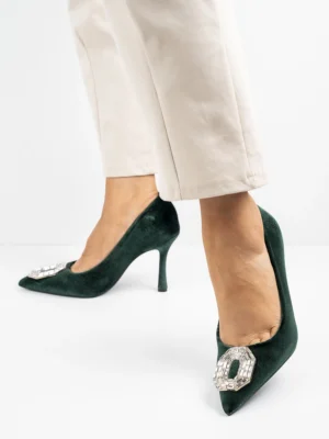 Modne czółenka damskie w kolorze Green