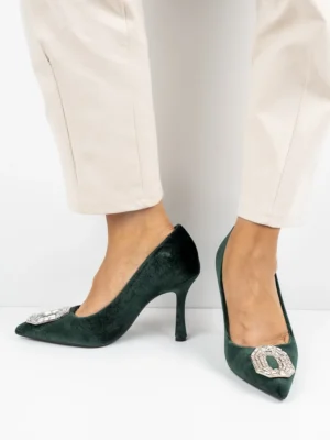 Modne czółenka damskie w kolorze Green