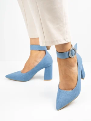 Modne czółenka damskie w kolorze LT BLU