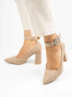 Modne czółenka w kolorze Khaki