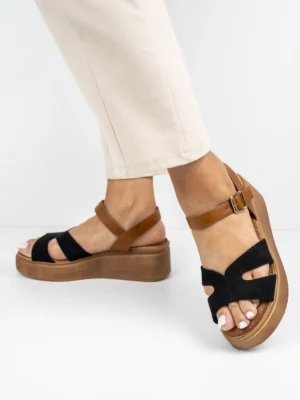 Sandały damskie na platformie BLACK