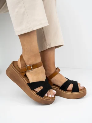 Sandały damskie na platformie BLACK