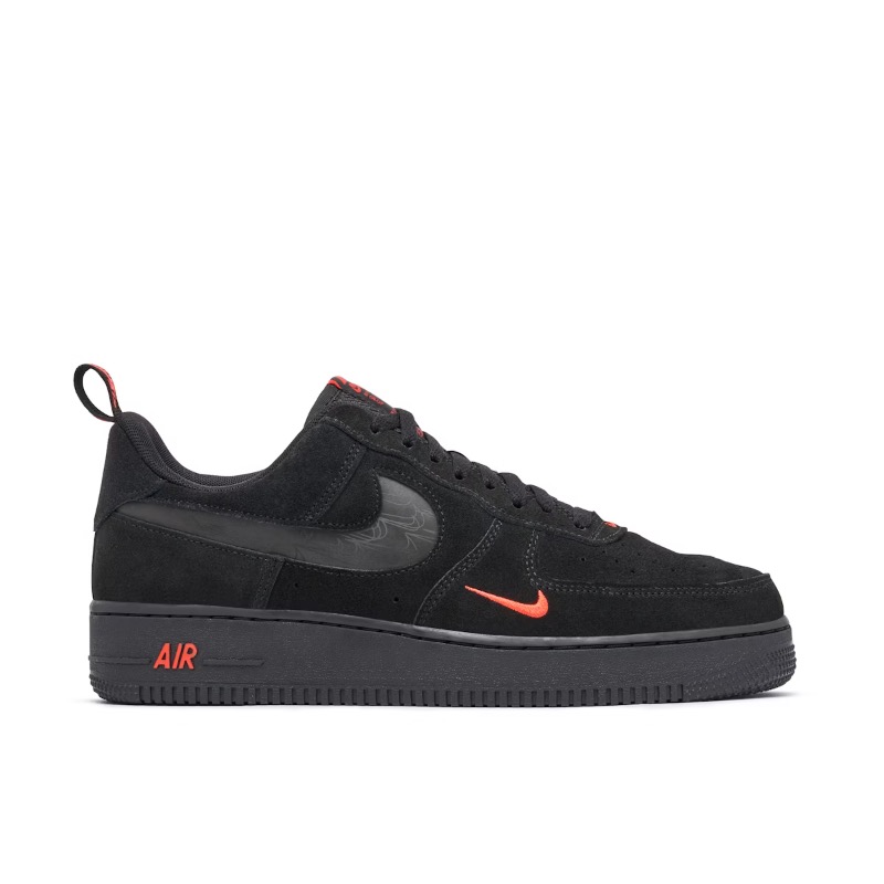 Nike Air Force 1 ’07 Low LV8 Black Crimson DZ4514-001 Czarne sneakersy