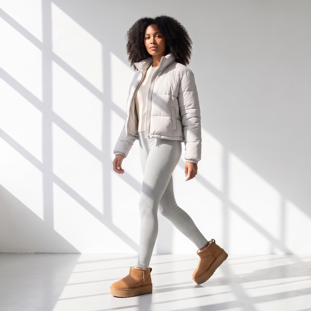 Ugg Classic Ultra Mini Platform Brązowe Zimowe buty na platformie – na modelce, w ruchu